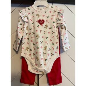 Little Me Baby Girl 12 Month My 1st Christmas Onesie Pants Headband Matching Set